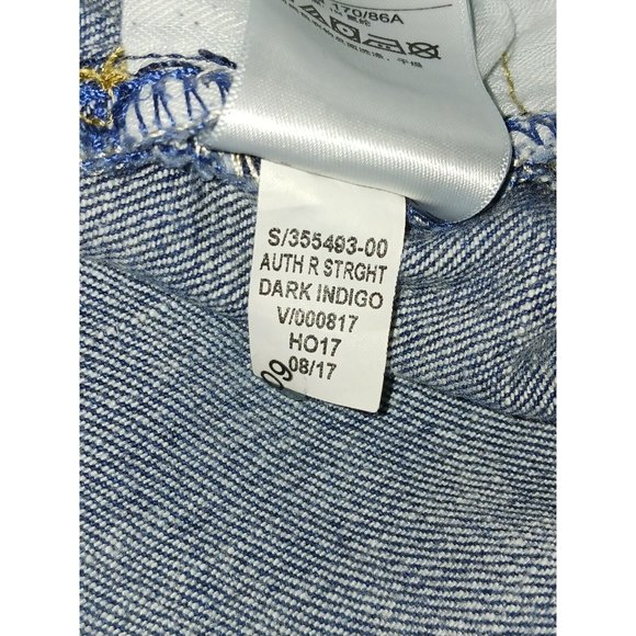 GAP 1969 16/33R Dark Indigo Real Straight Jeans w/ Some Stretch 28" inseam - Picture 5 of 7